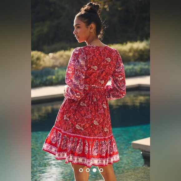 Anthropologie Ro’s Garden Drew Long-Sleeve Weap Dress. NWOT Sz XL - Picture 4 of 5